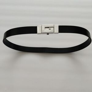 Authentic Gucci Black Belt with Silver Clasp